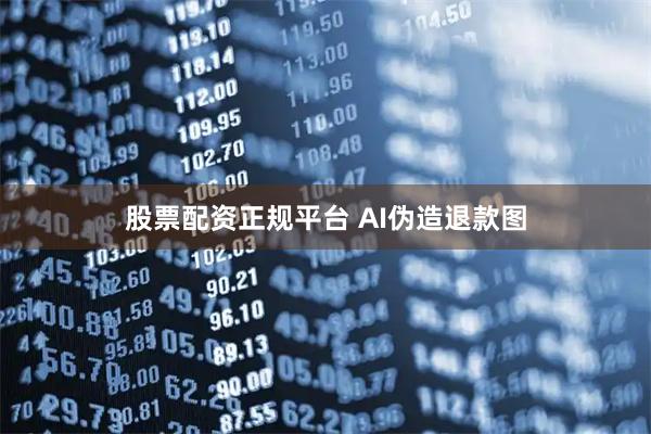 股票配资正规平台 AI伪造退款图